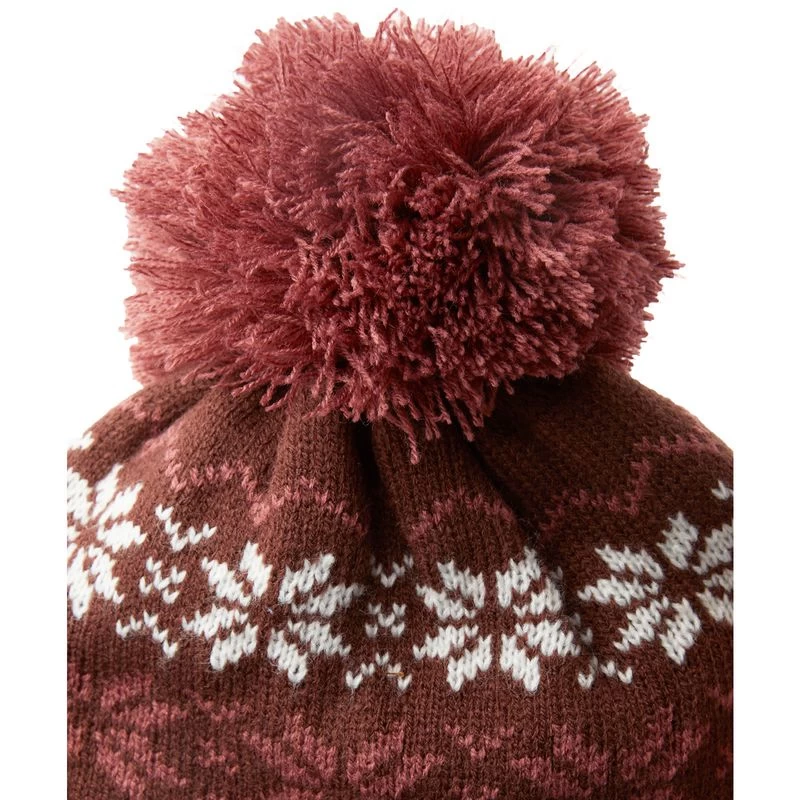 Horze Emily Snowflake Knitted Hat - Rum Raisin Brown/Marsala Red - Image 2