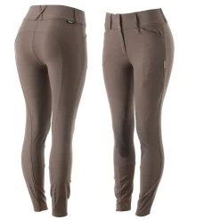 Horze Women's Grand Prix Pro High Waist Full Seat Breeches - Iron Grey Brown
