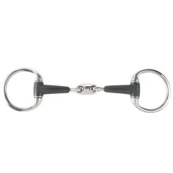 Horze Rubber Oval Link Eggbutt Snaffle Bit - Black