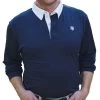 Romfh Men's Long Sleeve Polo Shirt - Dark Navy/White