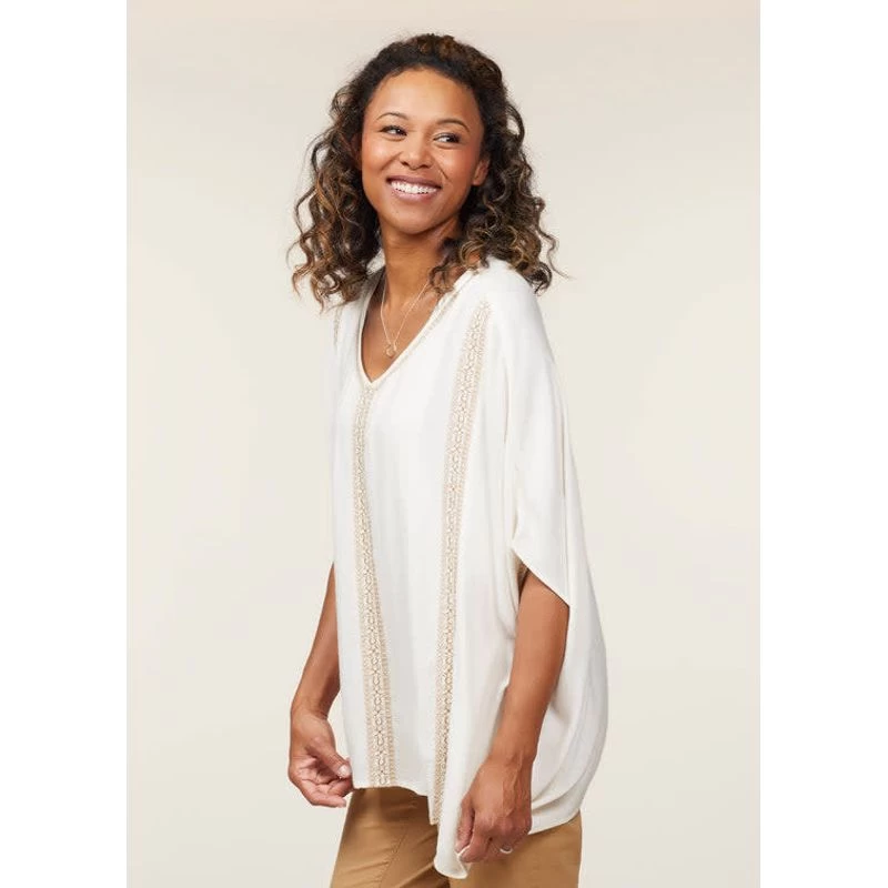 EQL Women's Embroidered EQ Stripe Top - Soft White - Image 3