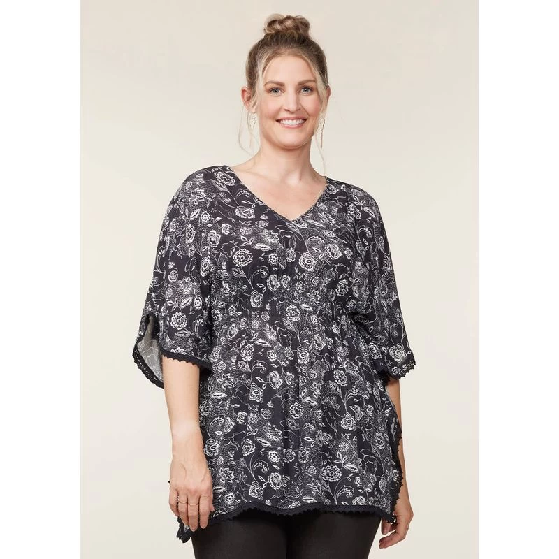 EQL Women's Daydream Gauze Tunic - Black Eq Lace