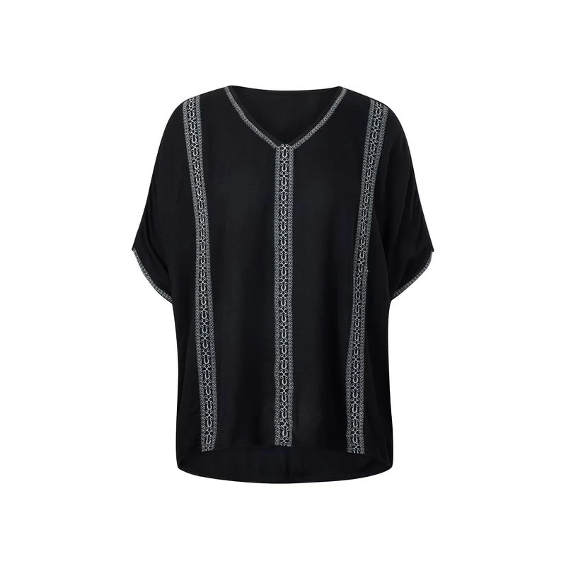 EQL Women's Embroidered EQ Stripe Top - Black