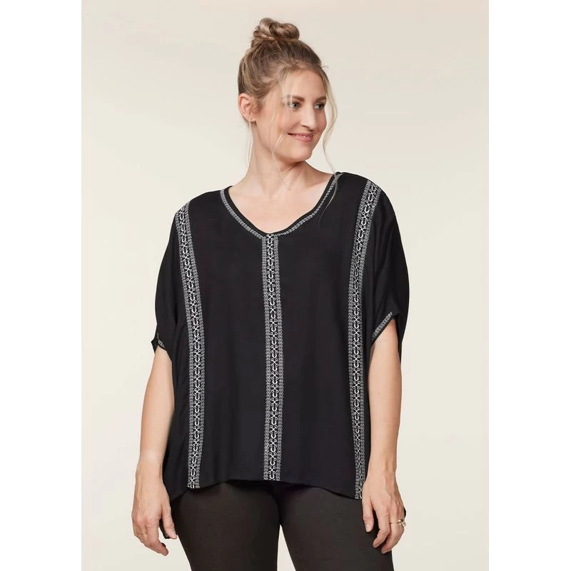 EQL Women's Embroidered EQ Stripe Top - Black - Image 2