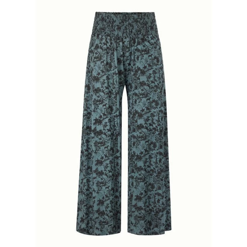 EQL Women's Soft Sweep Wide Leg Print Pant - Bluegrass Countryside