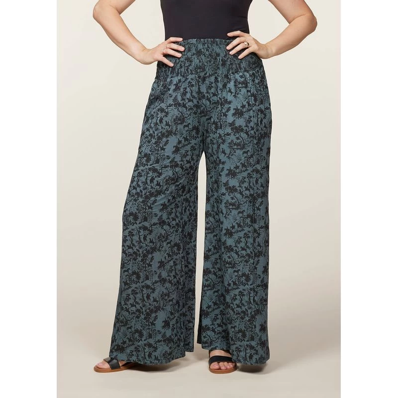 EQL Women's Soft Sweep Wide Leg Print Pant - Bluegrass Countryside - Image 2