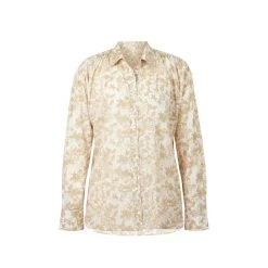 EQL Women's Soft Touch Print Button Up Shirt - Latte Countryside