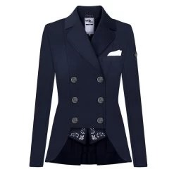 Fair Play Women's Alissa Fleur Dressage Summer Short Tail Coat - Navy