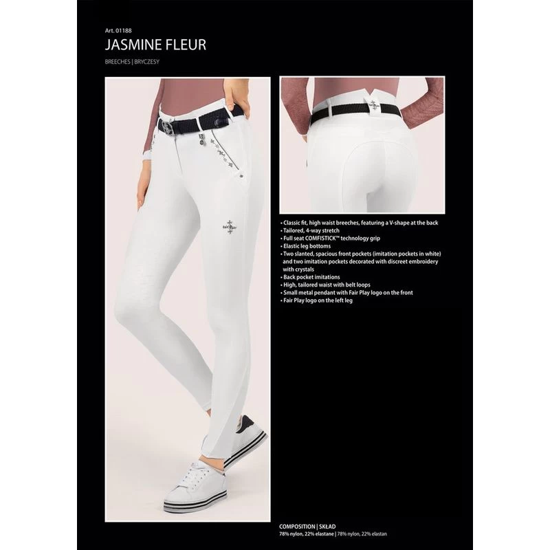 Fair Play Women's Jasmine Fleur Full Seat Breeches - Black - Image 3
