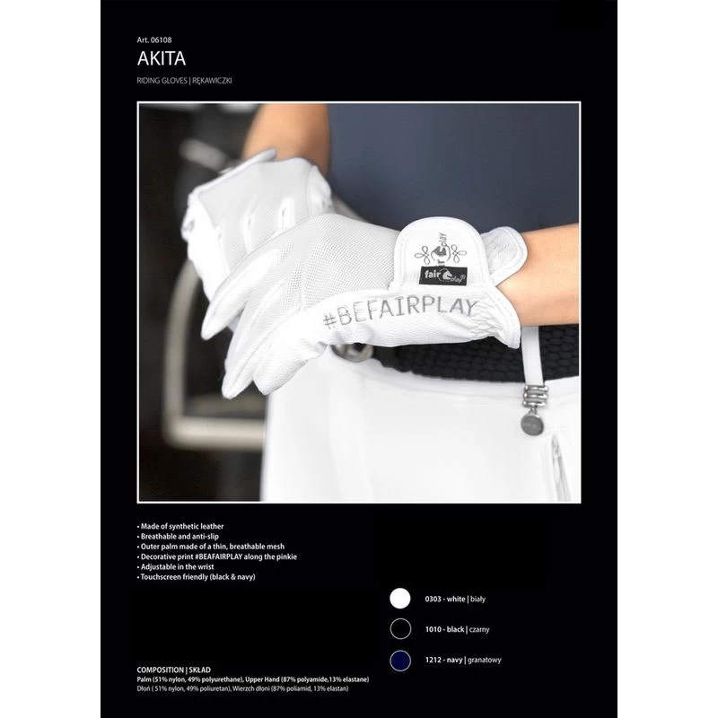 Fair Play Akita Gloves - White - Image 2