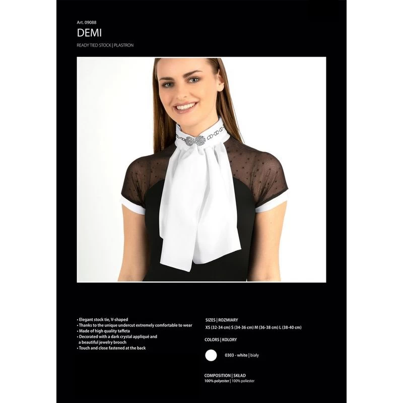 Fair Play Demi Fleur Ready Tied Stock Tie - White - Image 2