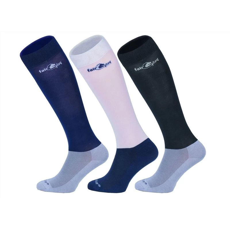 Fair Play Misty Socks Three Pack - Navy/Light Grey/Black