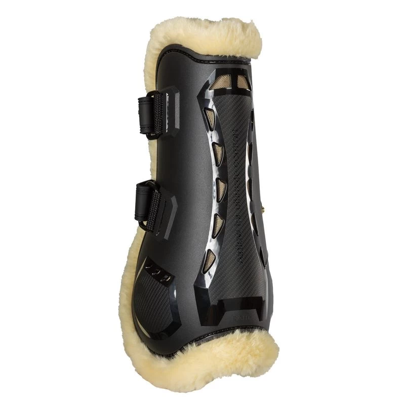 Back On Track Airflow Tendon Boots W/Faux Fur - Black