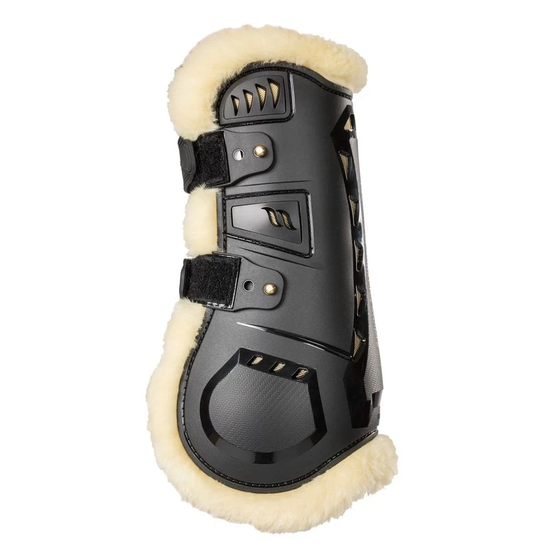 Back On Track Airflow Tendon Boots W/Faux Fur - Black - Image 2