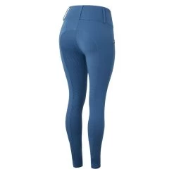 Horze Women's Lucinda High Waist Full Seat Tights - Coronet Blue