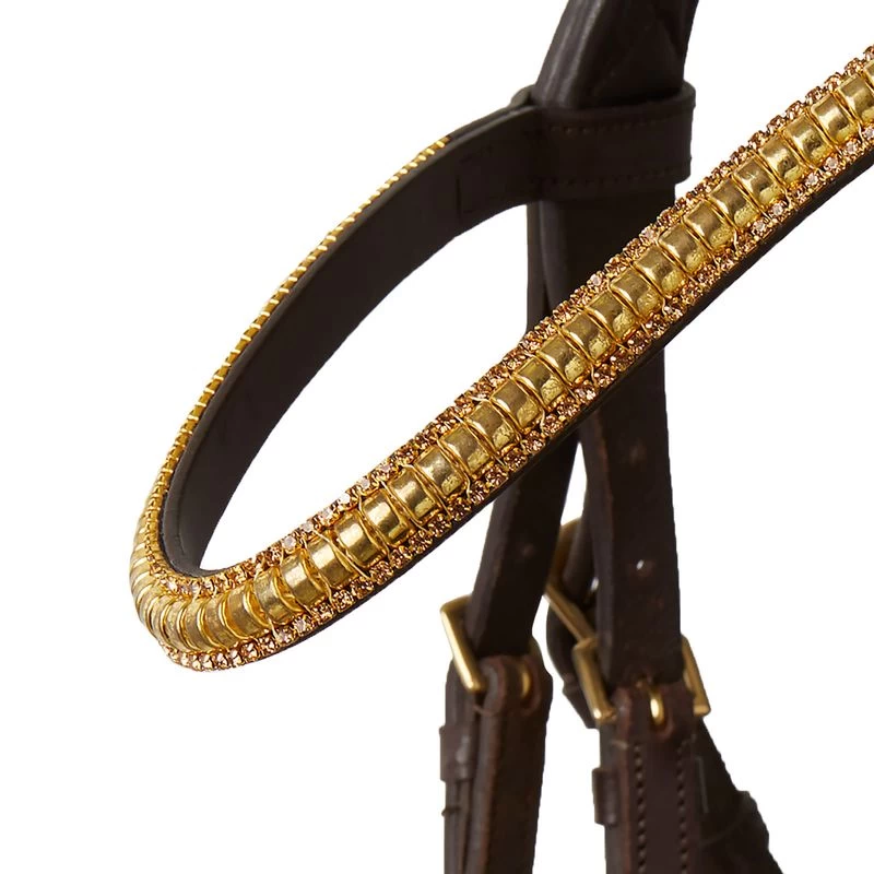 Horze Highbury Anatomical Crystal Dressage Bridle - Dark Brown - Image 2