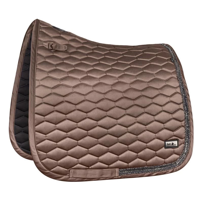 Fair Play Hexagon Arrow Dressage Saddle Pad - Taupe Grey