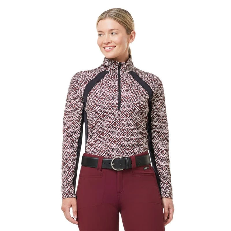 Kerrits Women's Rail Side Quarter Zip Tech Top - Sangria Starlight - Image 3