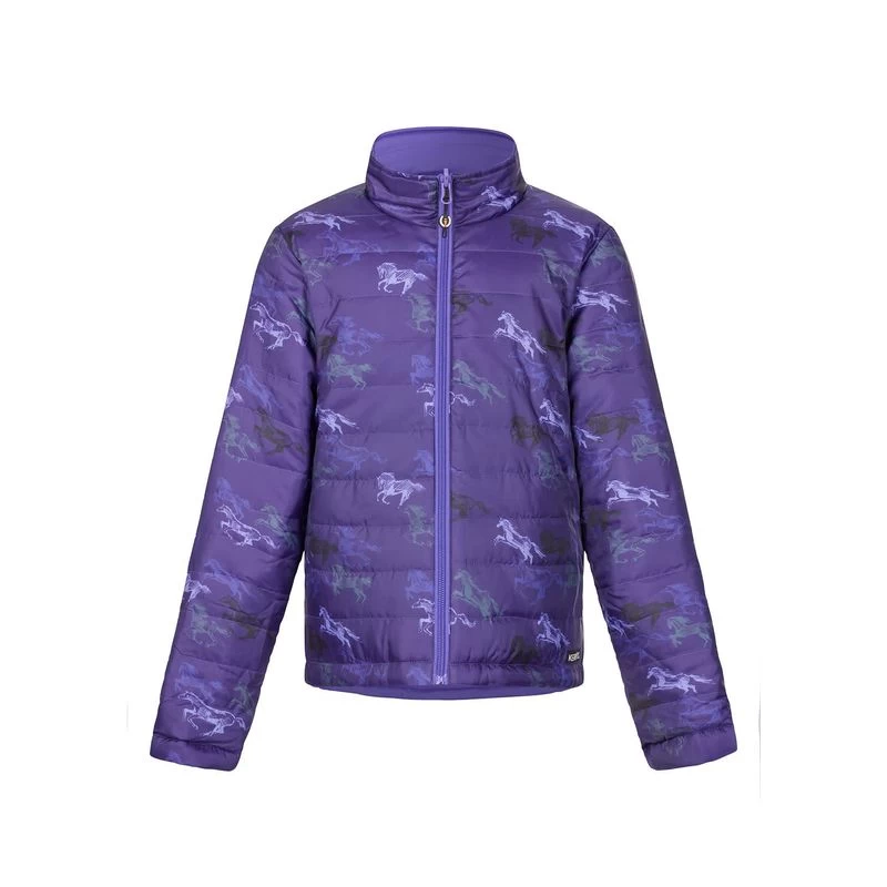 Kerrits Kids' Pony Tracks Reversible Quilted Jacket - Huckleberry Run Free/Iris