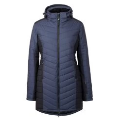 Kerrits Women's Horsey Houndstooth Insulated Parka - Ink Houndstooth/Black