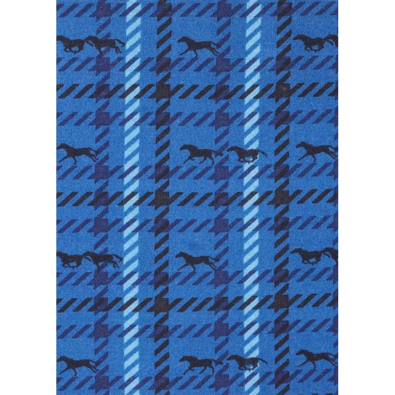 Kerrits Kids' Muzzle Nuzzle Fleece Half Zip - True Blue Plaid Pasture - Image 3