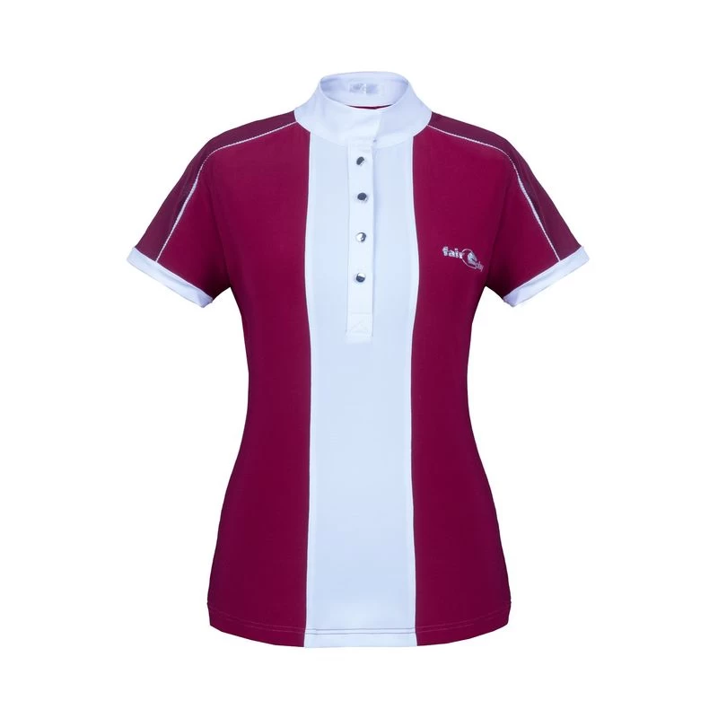 Fair Play Women's Claire Short Sleeve Competition Shirt - Burgundy/White
