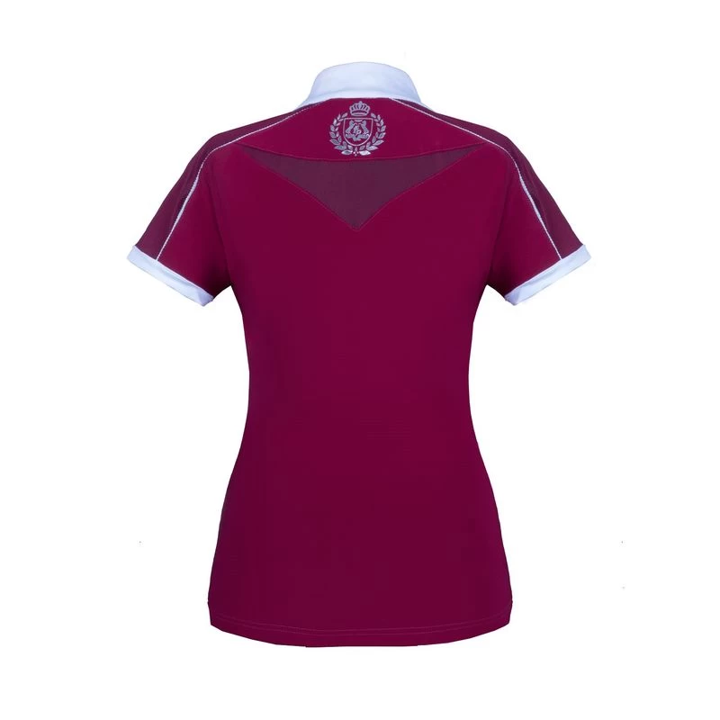 Fair Play Women's Claire Short Sleeve Competition Shirt - Burgundy/White - Image 2