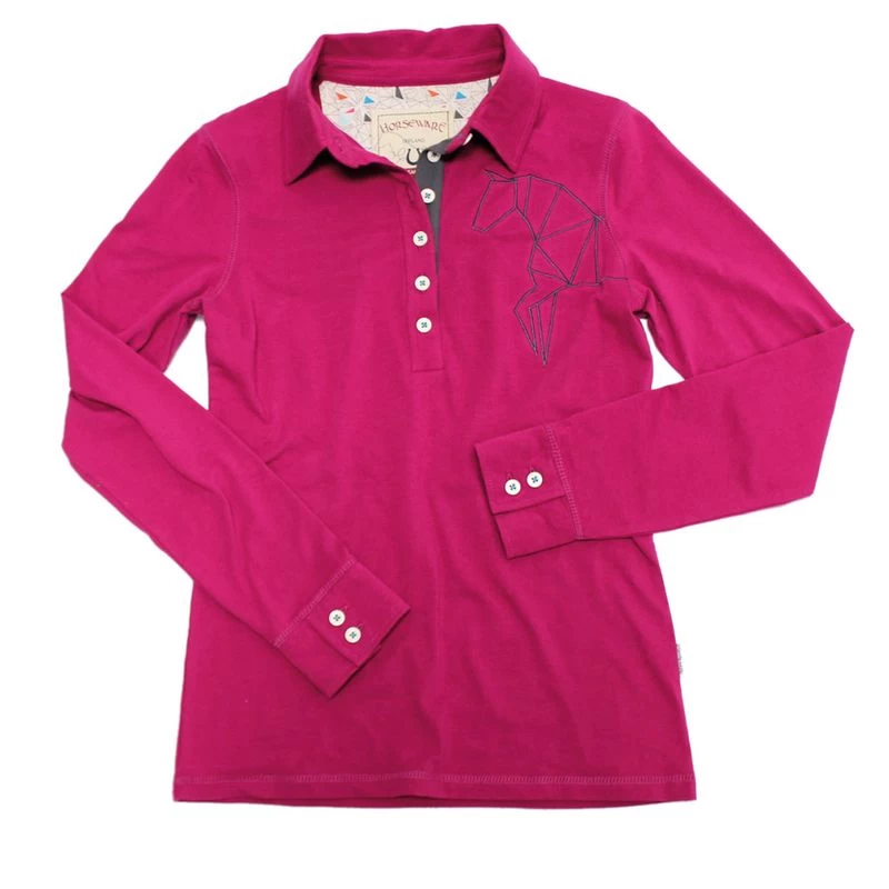 Horseware Women's Cara Long Sleeve Polo - Fuchsia - Image 2