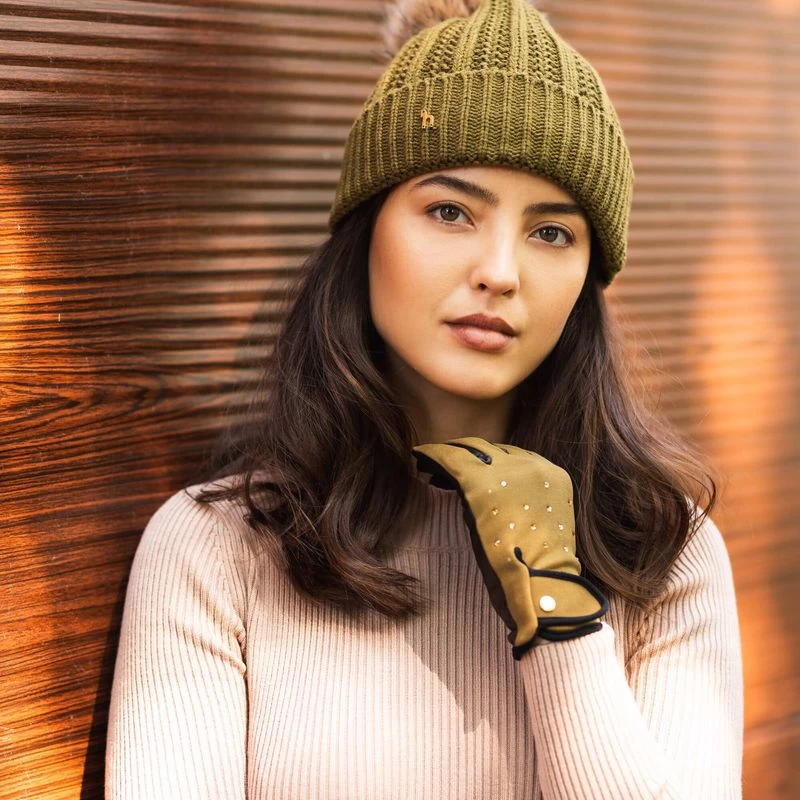 Horze Women's Joleen Knitted Pom Pom Hat - Fir Green - Image 3