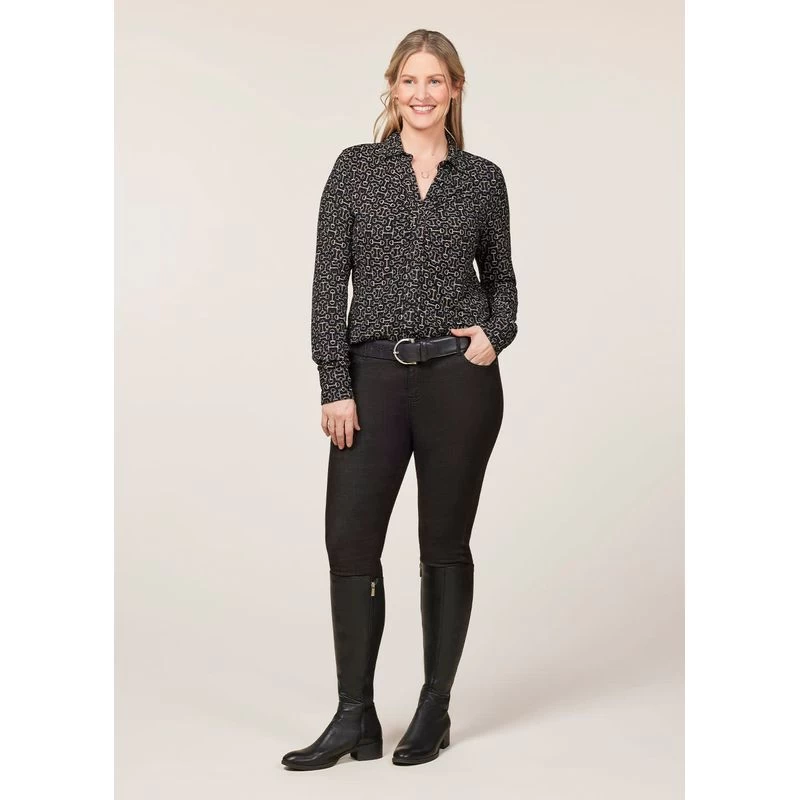 EQL Women's Ruched Button Front Long Sleeve Shirt - Black Mixed Bits - Image 5