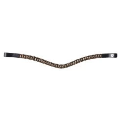 Horze St. Moritz Curved Crystal Browband - Fir Green