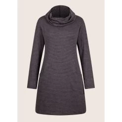 EQL Women's Textured Cowl Neck Dress - Peppercorn