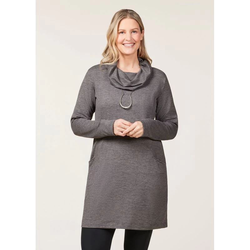 EQL Women's Textured Cowl Neck Dress - Peppercorn - Image 2