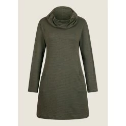 EQL Women's Textured Cowl Neck Dress - Evergreen