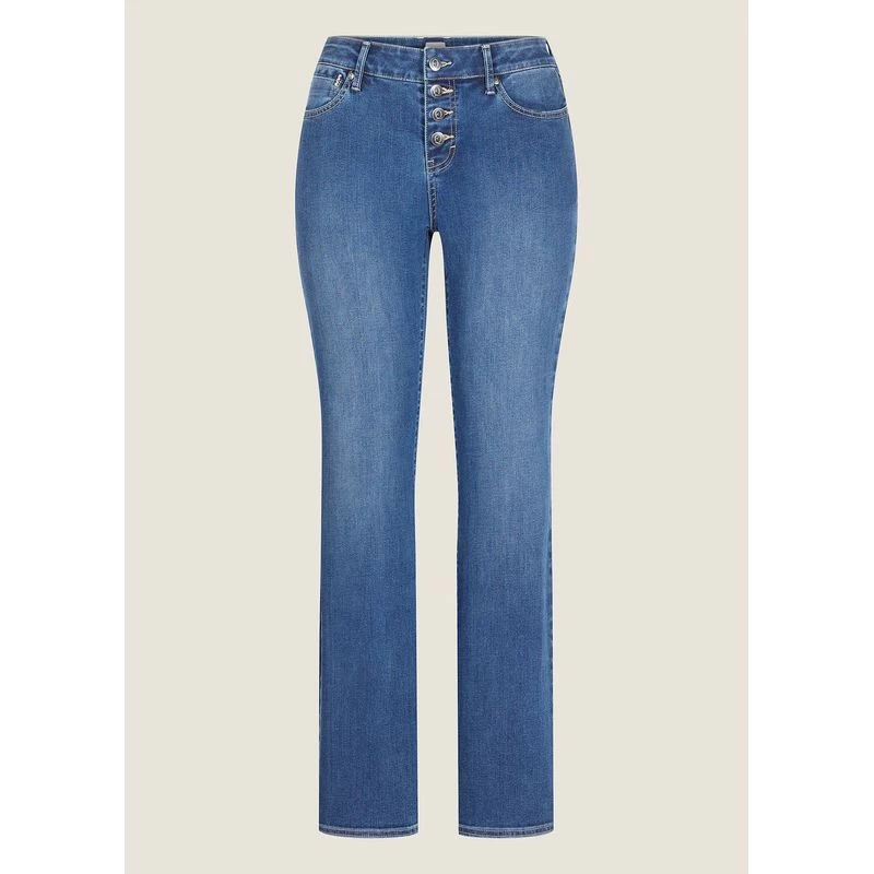 EQL Women's In Motion Button Fly Straight Leg Jeans - Light Wash