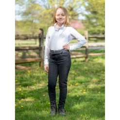 FITS Kids' Denim Knee Patch Tread Breeches - Onyx/Lavender